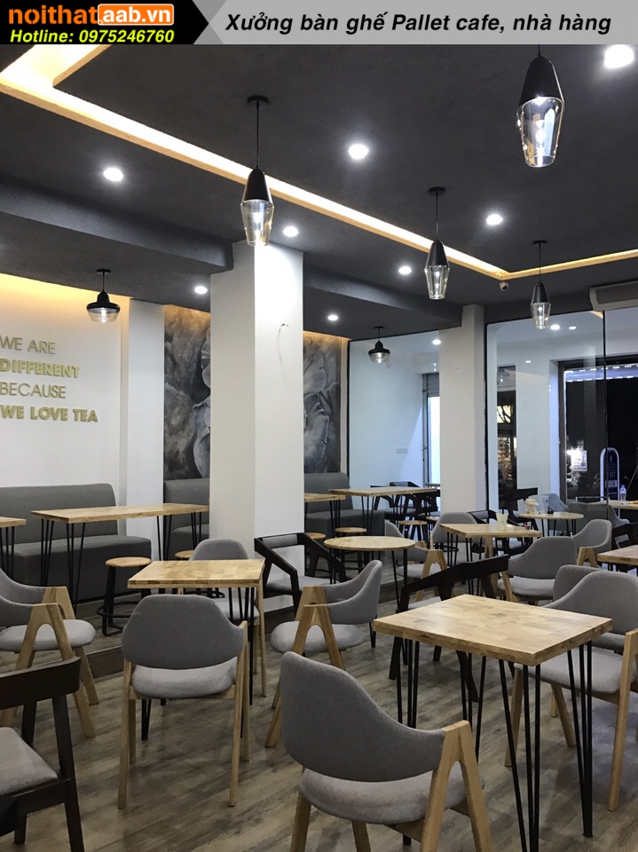 Bàn ghế quán cafe bằng gỗ