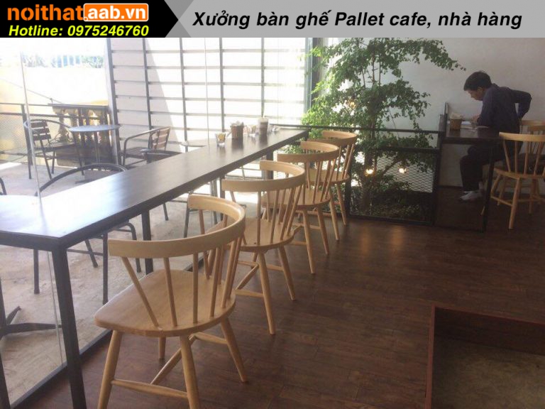 Bàn ghế quán cafe bằng gỗ