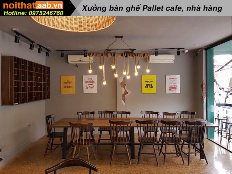 Bàn ghế quán cafe bằng gỗ