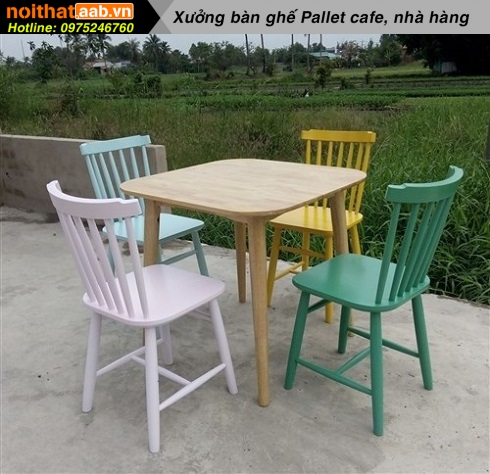 Bàn ghế quán cafe bằng gỗ TS238