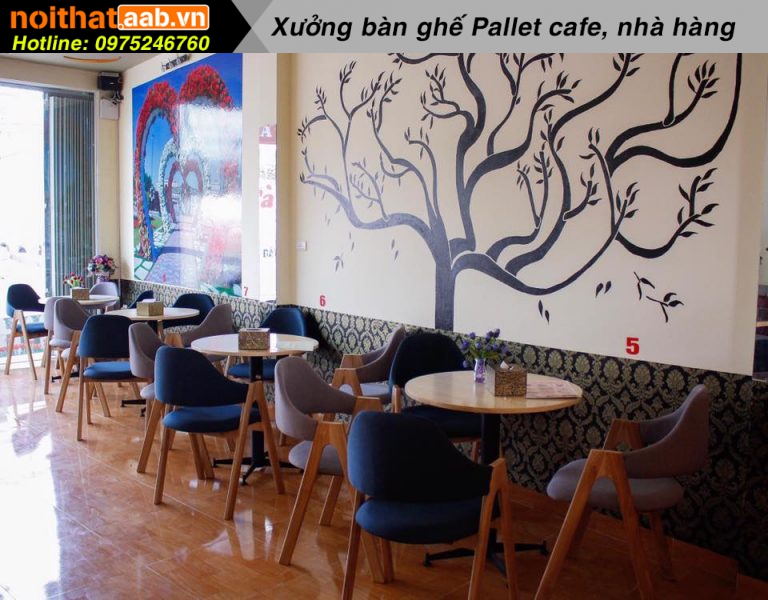 Bàn ghế quán cafe bằng gỗ