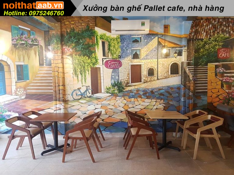 bàn ghế quán cafe bằng gỗ đẹp