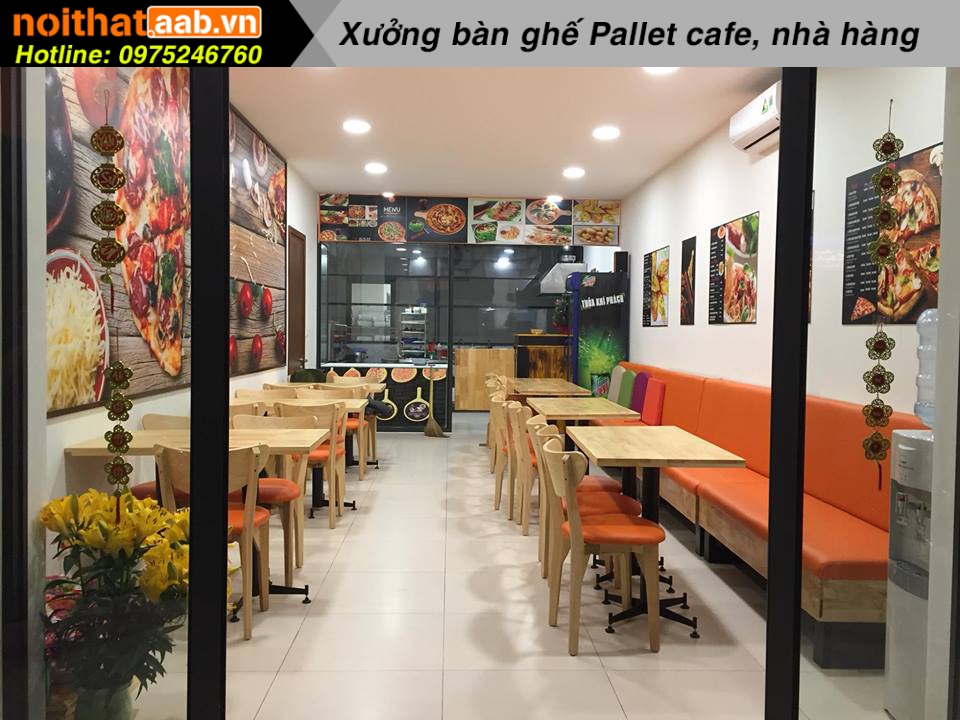 Bàn ghế quán cafe bằng gỗ