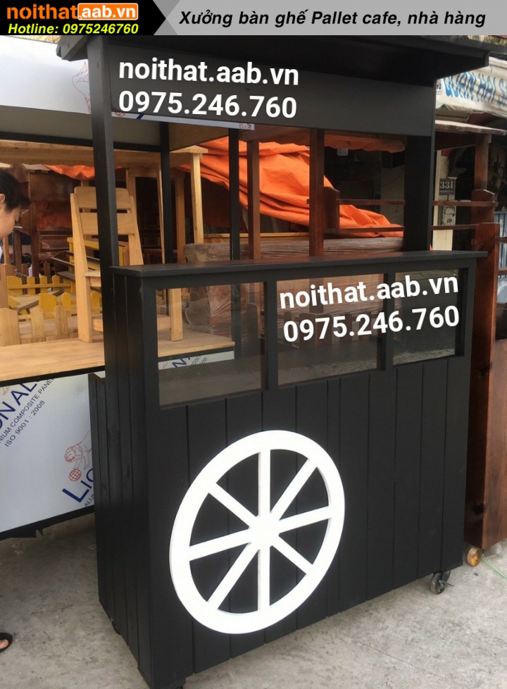 3 Xe dẩy cà phê sơn đen