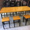 Bộ bàn ghế mặt gỗ chân sắt