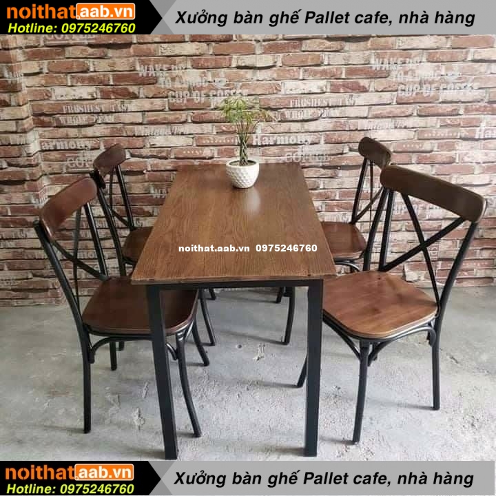 bàn ghế chữ X chân sắt